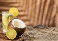 Lemon Juice and Coconut juice - Citrus Ãâ limon Royalty Free Stock Photo